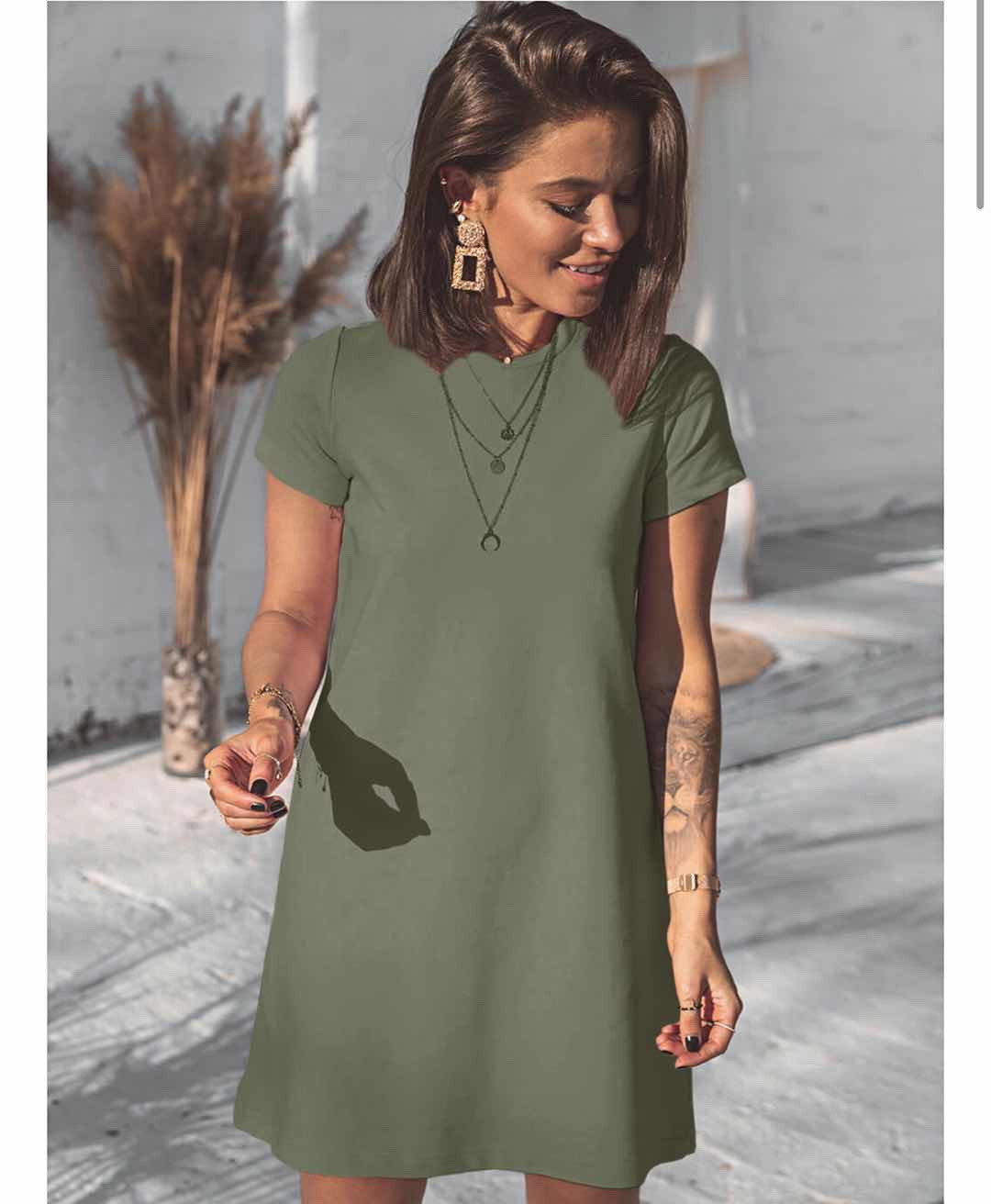 Дамска туника-рокля 5166 тъмно зелена