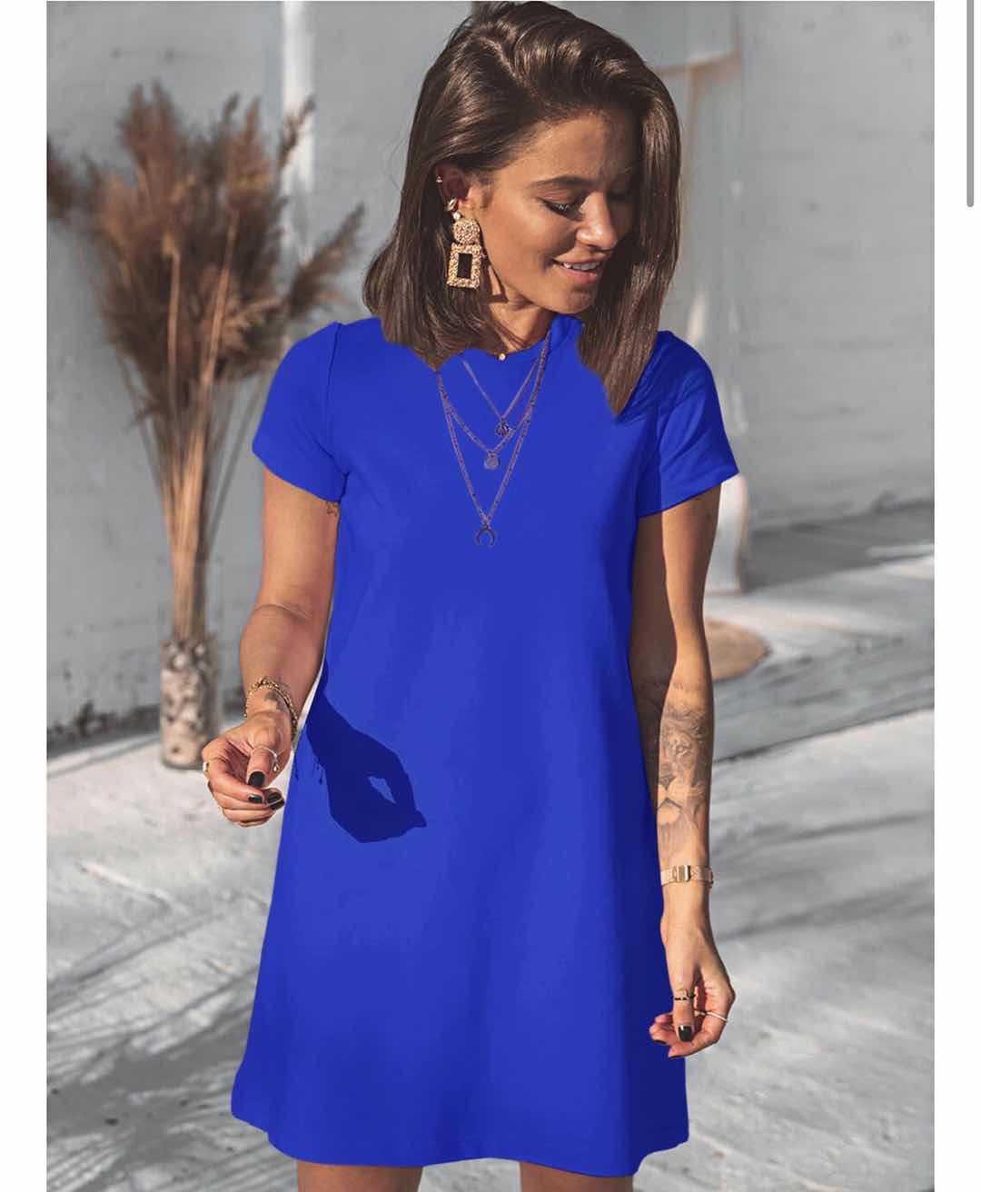 Дамска туника-рокля 5166 синя