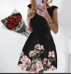 Дамска рокля с цветя 2699 черна 