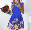 Дамска рокля с цветя 2699 синя 