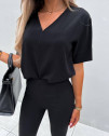 Дамска свободна блуза A0828 черен 