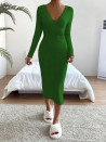 Дамска рокля с отворено деколте AR3179 зелен 