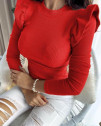 Дамска блуза с ефектни ръкави EM1553 червен 