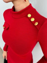 Дамска къса рокля трико EM1637 червен 