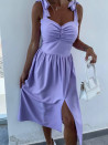 Дамска едноцветна рокля 221981 светло лилав
