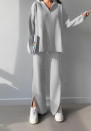 Дамски свободен комплект блуза и панталон J0756 сив