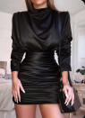 Дамска ефектна рокля H4263 черен 