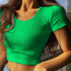 Дамска къса блузка KX0141 зелен 