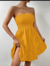 Дамска еластична рокля L8826 жълт 