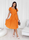 Дамска рокля с дължина под коляното A1743 оранжев 