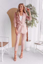 Дамски комплект сако с колан и панталон K8738 розов 