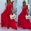 Дамска дълга рокля L9034 червен 