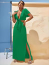 Дамска рокля с цепка 6555 зелен 