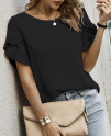 Дамска блуза с къс ръкав E1657 черен 