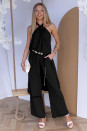 Дамски комплект туника и панталон 50925 черен 