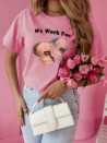 Дамска тениска с принт K0082 розов 
