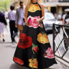Дамска MAXI рокля на цветя 21470 черен