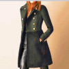 Дамско ефектно палто с колан 5416 тъмно зелен   