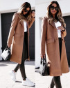 Дамско стилно палто с джобове 5361 камел 