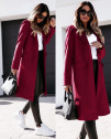 Дамско стилно палто с джобове 5361 бордо     