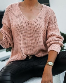 Дамски пуловер 00888 праскова