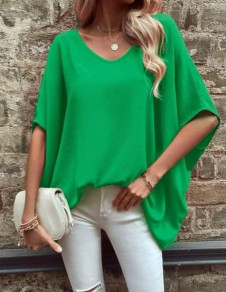 Дамска свободна блуза K5586 зелен 