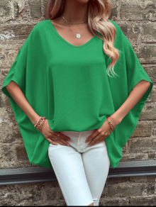 Дамска свободна блуза K5586 зелен 