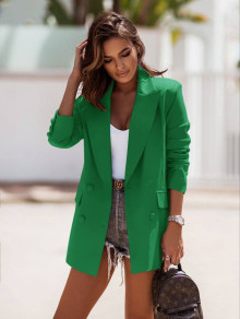 Дамско едноцветно сако A0922 зелен 