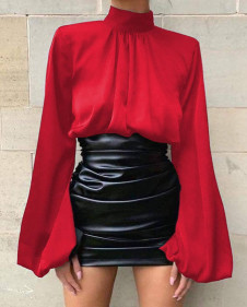 Дамска ефектна рокля 5376 червен 