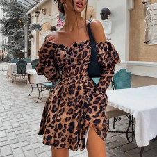 Дамска рокля с леопардов десен 21619