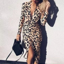 Дамска рокля с леопардов принт 2564