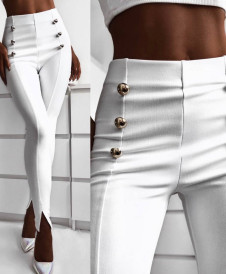Дамски панталон с цепки 5517 бял 