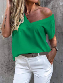 Дамска свободна блуза 50681 зелен 