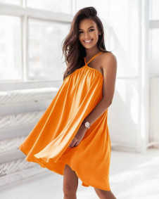 Дамска свободна рокля A6461 оранжев 