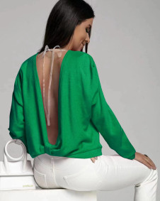 Дамска блуза с гол гръб 6753 зелен 