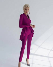 Дамски комплект сако и панталон X6911 виолетов 