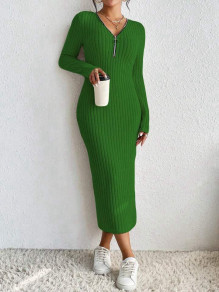 Дамска рокля с цип AR3170 зелен 