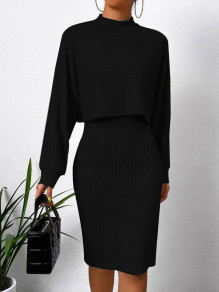Дамски комплект рокля и блуза AR3124 черен 