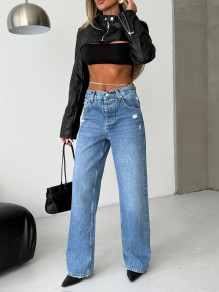 Дамски дънки с висока талия ESQ14346