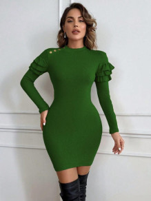 Дамска къса рокля трико AR1164 зелен 