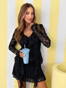 Елегантен дамски сет пола и блуза K39086 black