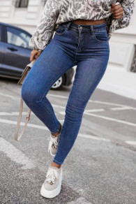 Дамски изчистени дънки slim fit K1628