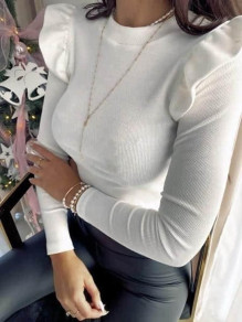 Дамска блуза с ефектни ръкави EM1553 бял 