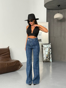 Дамски ефектни дънки SQ13832