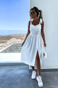 Дамска едноцветна рокля 221981 бял
