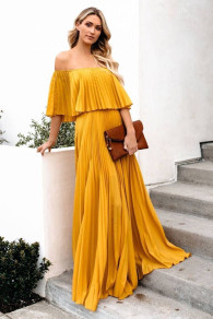 Дамска рокля Солей X3575 жълт 