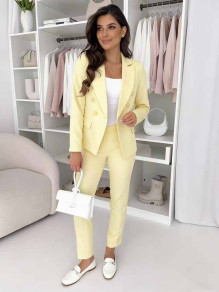 Дамски елегантен комплект KK058 yellow