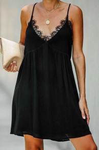 Дамска свободна рокля с дантела Z10254 черен