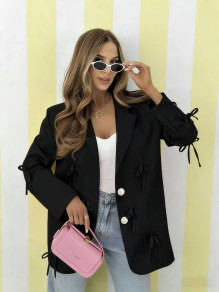 Дамско oversize сако с панделки K26550 black