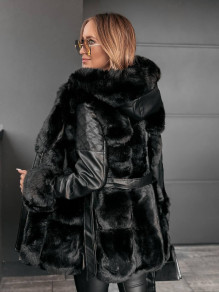 Дамско палто тип парка K728 черен 
